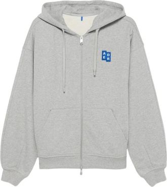 Ader Error Logo Patch Zip Hoodie - Heren - Sweatshirts & Hoodies - Grijs - Maat: XL Katoen