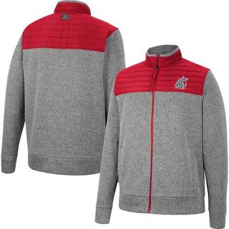 Colosseum Mens Colosseum Charcoal/Crimson Washington State Cougars Putter Herringbone Full-Zip Jacket at Nordstrom, Size Large