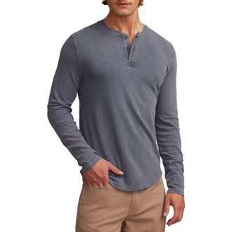 Lucky Brand Weekend Long Sleeve Slubbed Henley in Flint Stone at Nordstrom, Size Xx-Large