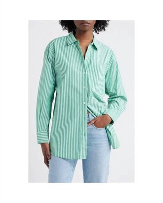 Rails Elsa Long Sleeve Shirt In Kelly White Stripe