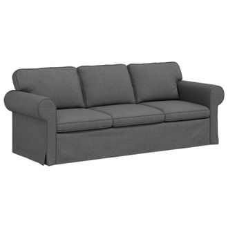 vidaXL Divano Grigio Scuro 215 X 82 X 80 Cm Tessuto Vidaxl