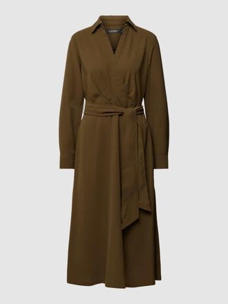 Lauren Ralph Lauren Wickelkleid mit Bindeg&uuml;rtel Modell ROWELLA in Oliv, Gr&ouml;&szlig;e 46