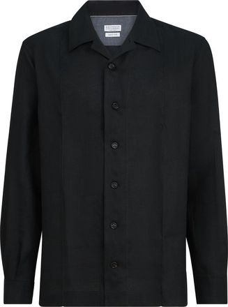 Brunello Cucinelli Shirt with Cr&ecirc;te details in Black at Nordstrom, Size Xxx-Large Eu