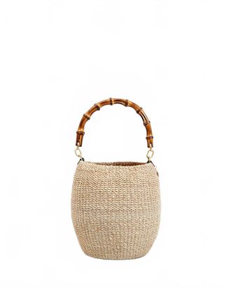 Clare Vivier Womens Petit Pot De Miel Basket Bag With Bamboo Handle In Cream