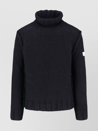 Maison Margiela high neck textured knit crewneck sweater