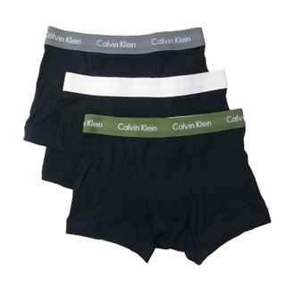 Calvin Klein Mens Core Plus 3-Pack Trunk Boxer Briefs In Black-Green