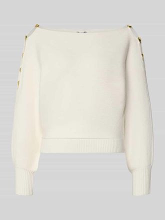 Guess Relaxed Fit Pullover aus Viskose-Mix Modell Jamia in Offwhite, Gr&ouml;&szlig;e L