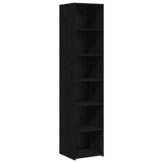 vidaXL Aparador Roble Negro 40 X 41 X 185 Cm Madera De Ingenier&iacute;a Vidaxl