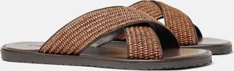 Scarosso Ettore Sandals in Brown - Raffia at Nordstrom, Size 39