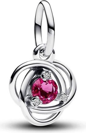 Pandora Womens Eternity Circle Dangle Charm In Solid Pink