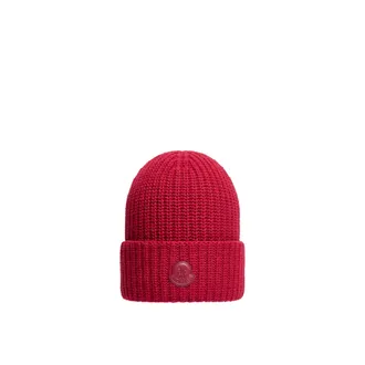 Moncler Moncler Wool & Cashmere Blend Beanie, Women, Red, Size: One Size