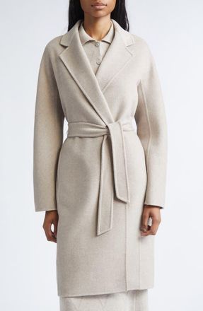 Max Mara Aceri Cashmere Belted Coat in Sand at Nordstrom, Size 2