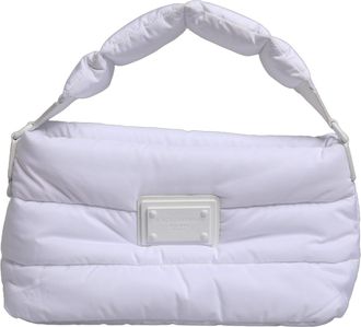 Dolce & Gabbana White Logo Plaque Polyester Quilted Shoulder Borse Womens Bag (Pre-Owned)
