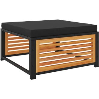 vidaXL Taburete De Jard&iacute;n Con Coj&iacute;n Madera Acacia 68x68x30 Cm Vidaxl