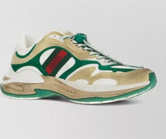 Gucci suede sneakers round toe rubber sole