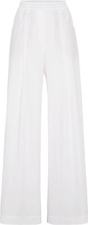 Brunello Cucinelli wide-leg cotton trousers - women - Cotton - 40 - White