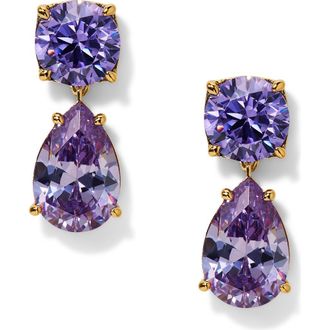 Nadri Maiden Cubic Zirconia Drop Earrings in Gold/Lavendar at Nordstrom