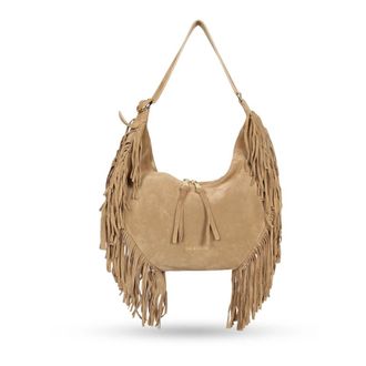 Orciani Shoulder Bags, female, Beige, Size: ONE SIZE Peach Fringe Bag