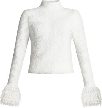 Aje Top corto con finitura in rilievo - Bianco