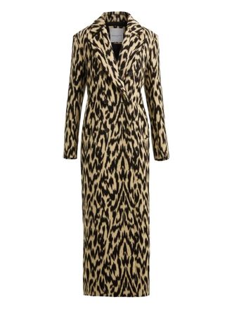 Brandon Sun Jas met dubbele rij knopen en print - Beige