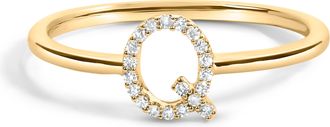 House of Brilliance 10K Gold Diamond Accent Initial A-Z Ring