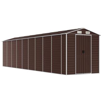 Berkfield Home Garden Shed Brown 191x810x198 cm Galvanised Steel | Size: 191 x 810 x 198 cm