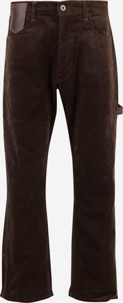 Junya Watanabe Cotton Blend Ribbed Trousers With Leather Details