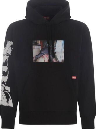Diesel Casual Sweatshirt voor Dagelijks Comfort - Heren - Hoodies - Zwart - 2XL - Katoen - Hoodies & sweatvesten