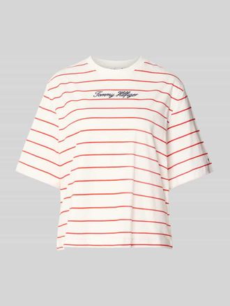 Tommy Hilfiger Regular Fit T-Shirt aus reiner Baumwolle in Rot, Gr&ouml;&szlig;e XL