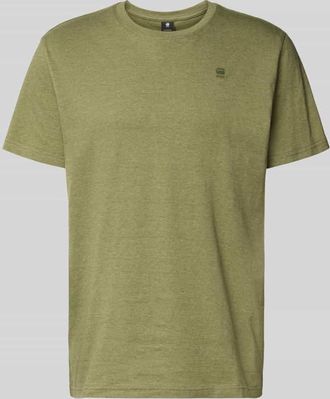 G-Star T-Shirt mit Logo und Rundhalsausschnitt in Oliv Melange, Gr&ouml;&szlig;e XL