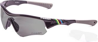 OCEAN Iron Polarized Sunglasses Cycling Running Sports UV 400 Windproof for Men and Women, Glossy Black, One Size