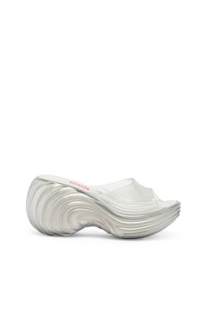 Diesel Platform mule in Melflex - Sandals - Woman - Silver