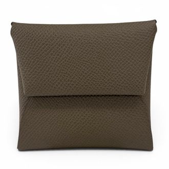 Herm&egrave;s Etoupe Gray Epsom Leather Coin Purse/Coin Case (Pre-Owned)