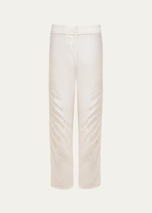 Vix Danna Eyelet Embroidered Cropped Pants
