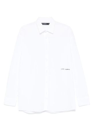 Karl Lagerfeld logo-appliqué shirt - men - Cotton/Elastane - S - White