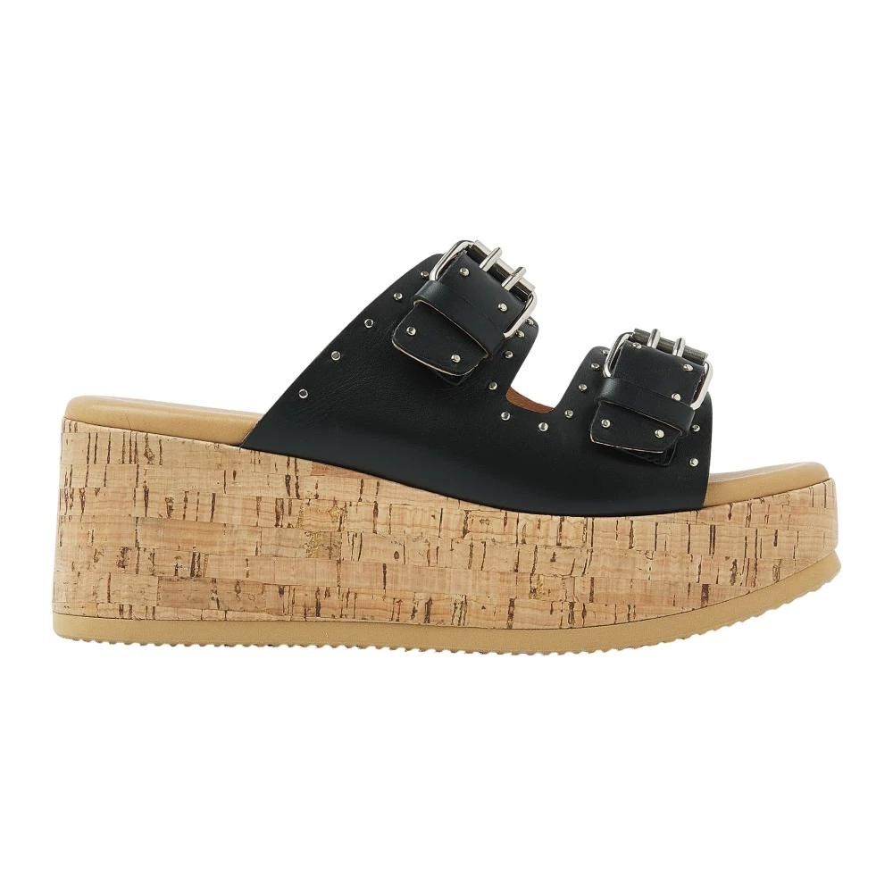 Sandali J/Slides Donna Plateau Zeppa In Pelle Trapuntata – Argento Metallico, Taglia US 8 / EU 39