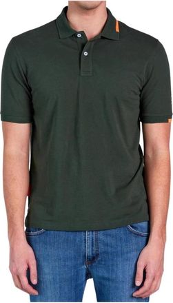 Suns Klassiek Groen Poloshirt met Fluorescerend Tag Detail - Heren - Polos - Groen - S - Katoen - Tops