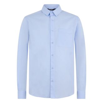 K-Way Damir St Poplin No Iron - Heren - Casual Overhemden - Blauw - M - Katoen - Overhemden