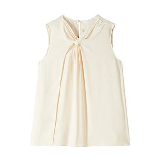 Patrizia Pepe Knot Shirt - female - Patrizia Pepe - Sleeveless Tops - Beige - XL - Tops
