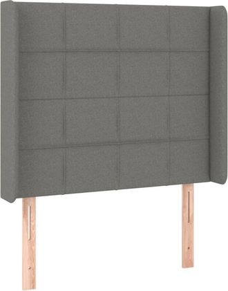 vidaXL Cabecero Con Led De Tela Gris Oscuro 83x16x118/128 Cm Vidaxl