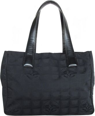 Chanel Black Nylon Leather Tote Bag (Pre-Owned)