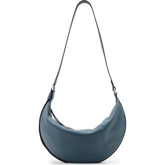 AllSaints Half Moon Leather Shoulder Bag in Steel Blue at Nordstrom Rack