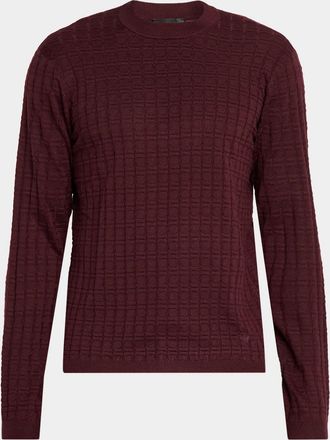 Giorgio Armani Men & apos;s Geometric-Textured Crewneck Sweater