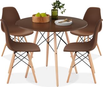 Best Choice Products 5-Piece Compact Mid-Century Modern Dining Set w/ 4 Chairs, Wooden Legs