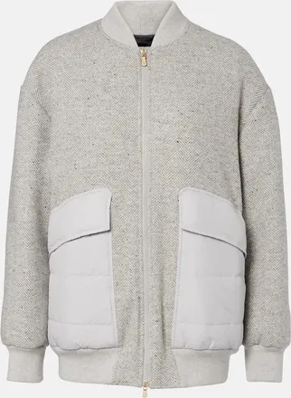 Eleventy Herringbone wool-blend down jacket