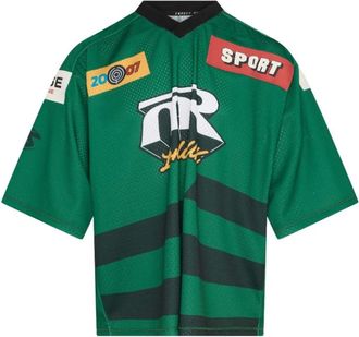 Martine Rose Sportswear, male, Green, Size: XL V-neck T-shirt