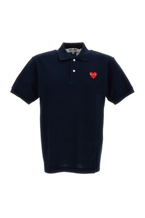 Comme Des Gar&ccedil;ons Piqu&eacute; Fabric Polo Shirt with Iconic Heart Logo