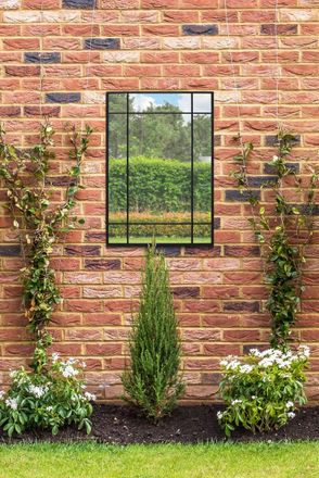 MirrorOutlet Black Modern Contemporary Garden Wall Mirror 39 X 27 (100x70CM) | Size: 1 Pack