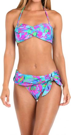 Sunshine 79 Swirltopia Twisted Bandeau Swim Top In Multi-Color