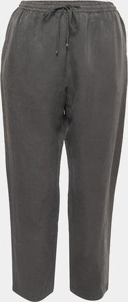 Max Mara Grey Silk Blend Drawstring Pants